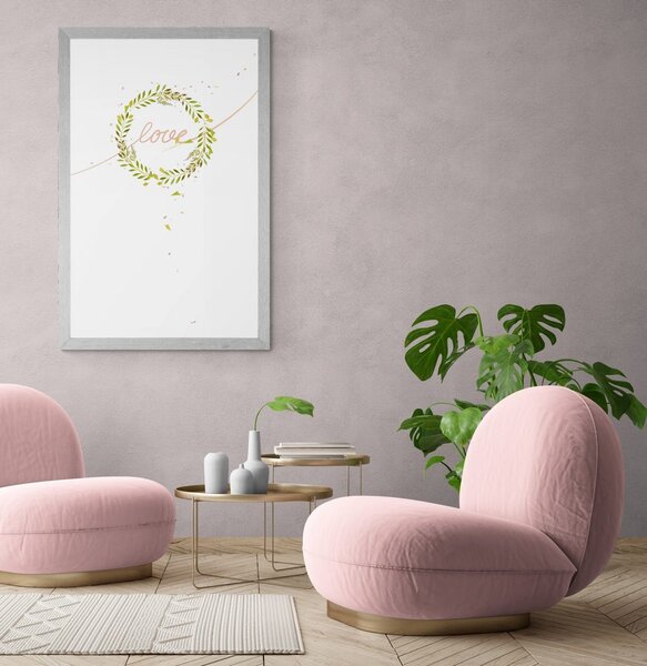 Plakat z minimalistycznym napisem Love