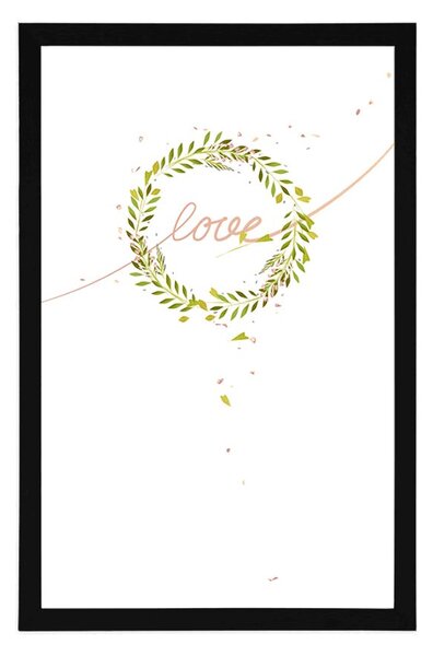 Plakat z minimalistycznym napisem Love