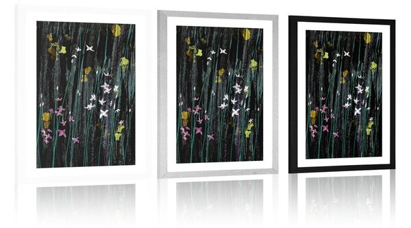 Plakat passepartout magiczne kwiaty