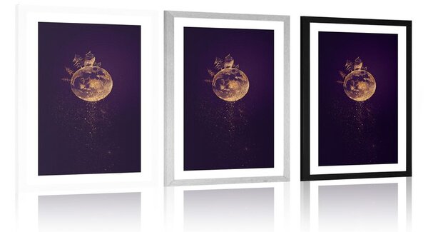 Plakat passepartout planeta wilka