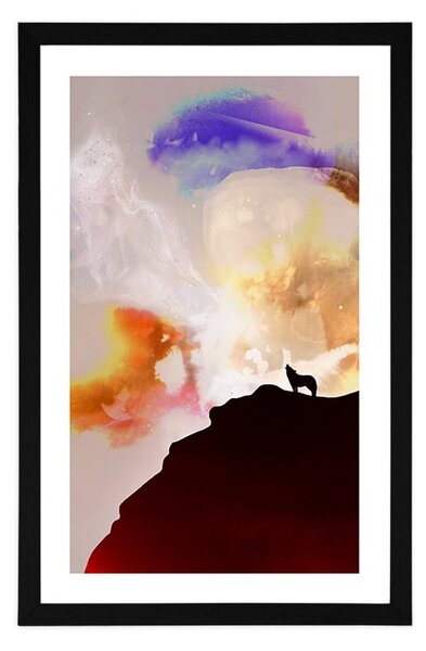 Plakat passepartout magiczne wycie wilka