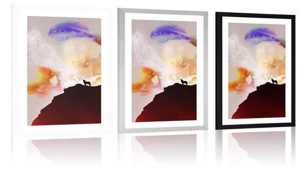Plakat passepartout magiczne wycie wilka