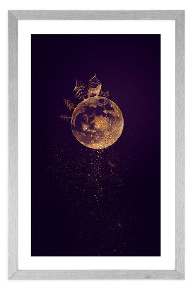 Plakat passepartout planeta wilka