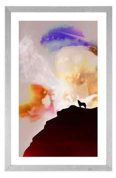 Plakat passepartout magiczne wycie wilka