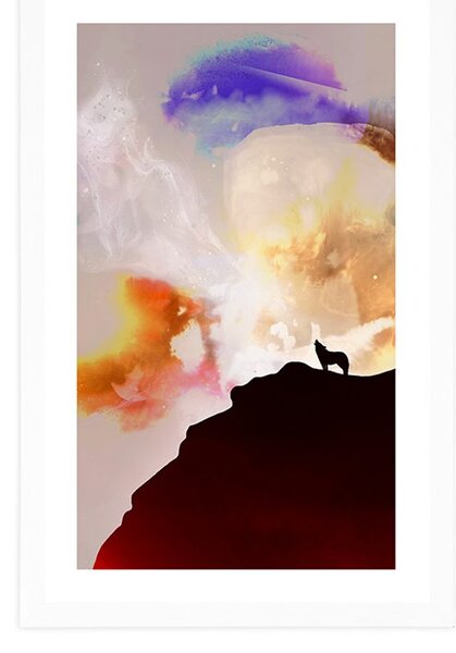 Plakat passepartout magiczne wycie wilka