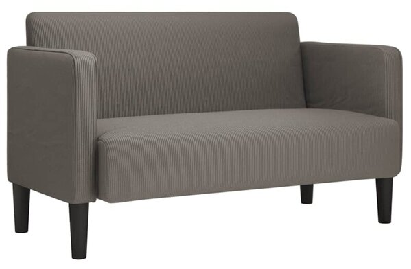 Sofa dwuosobowa jasnoszara 109 cm tkanina sztruksowa