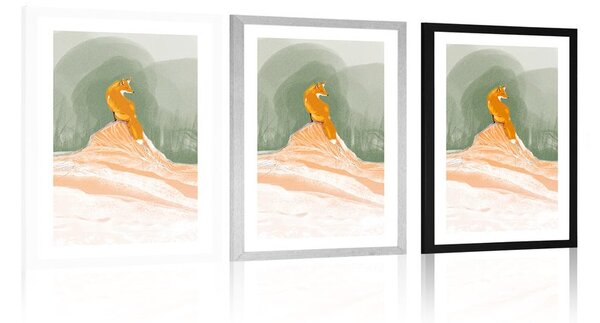 Plakat passepartout chytry lis