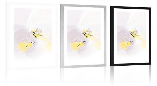 Plakat passepartout minimalistyczne sikorki