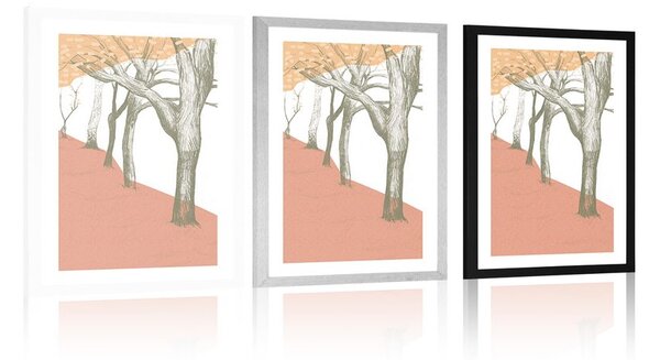 Plakat passepartout pastelowa aleja