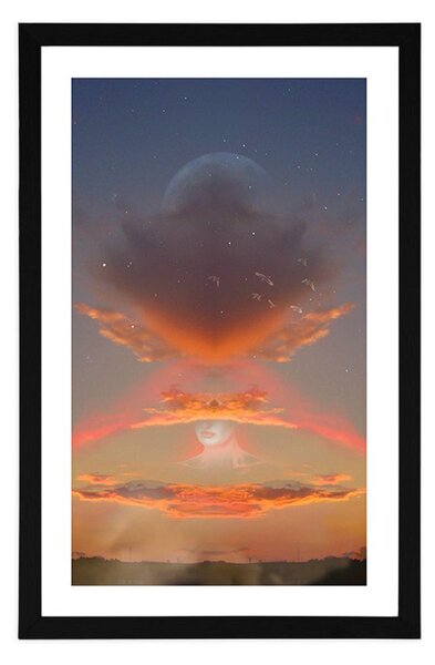 Plakat passepartout tajemnicza niebiańska kobieta