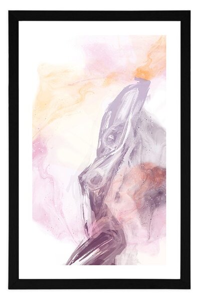 Plakat passepartout pastelowa sylwetka kobiety