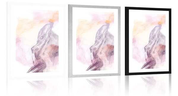 Plakat passepartout pastelowa sylwetka kobiety
