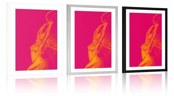 Plakat passepartout jasna sylwetka kobiety