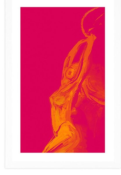 Plakat passepartout jasna sylwetka kobiety