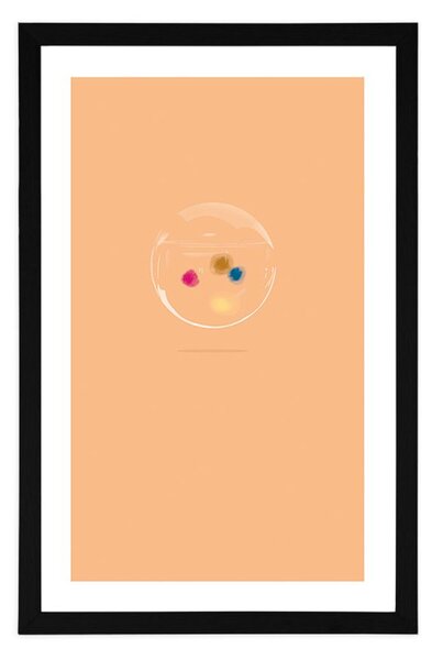 Plakat passepartout kolory bąbelków