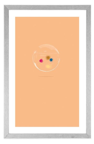 Plakat passepartout kolory bąbelków