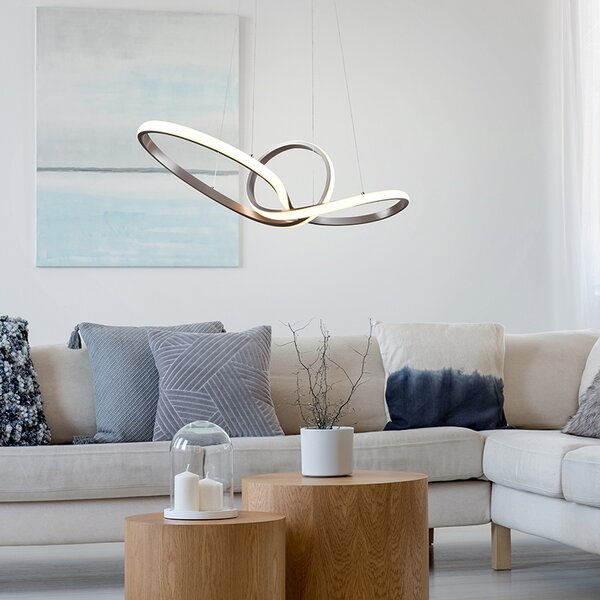 Designerska lampa wisząca stalowa z 3-stopniowym ściemnianiem LED - Levi Oswietlenie wewnetrzne