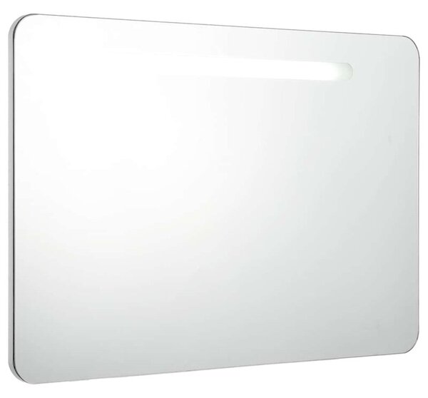 Szafka łazienkowa z lustrem i LED, 80 x 9,5 x 55 cm