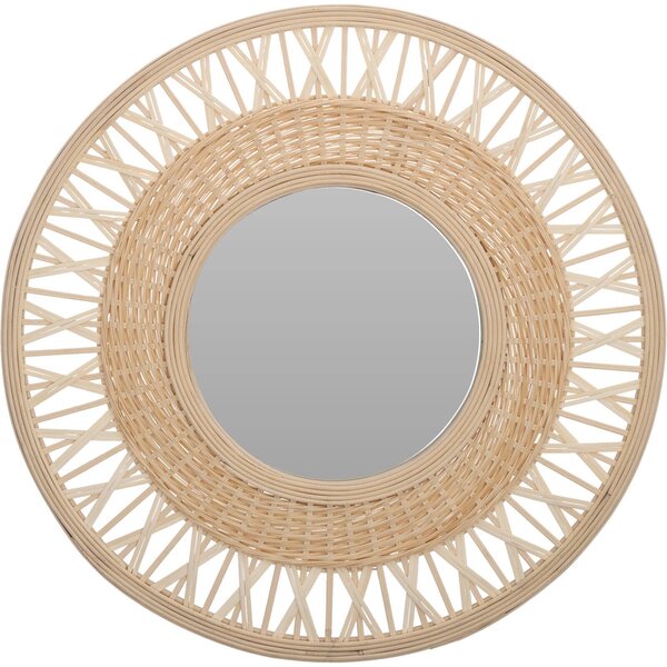 Lustro okrągłe, rama z bambusowej plecionki, Ø 56 cm