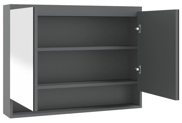 Szafka łazienkowa z lustrem, 80x15x60 cm, mdf, szara