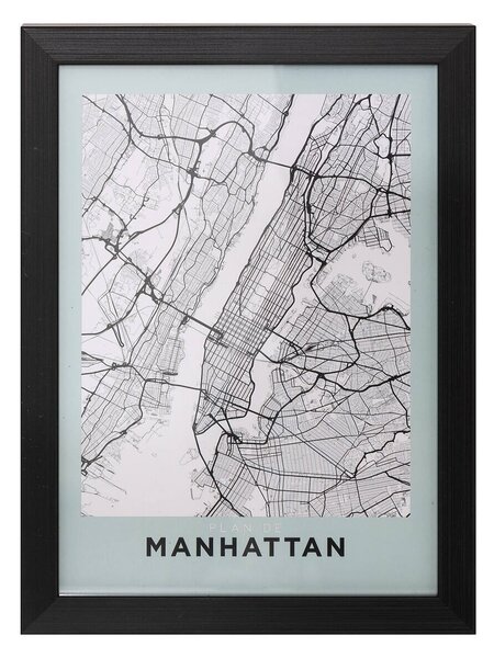 Plakat w ramce mapa miasta, 18 x 24 cm