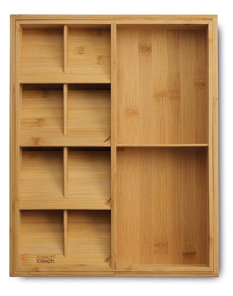 Regulowany bambusowy organizer na sztućce do szuflady w naturalnym kolorze 32 x 40 cm DrawerStore Bamboo – Joseph Joseph