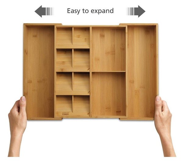Regulowany bambusowy organizer na sztućce do szuflady w naturalnym kolorze 32 x 40 cm DrawerStore Bamboo – Joseph Joseph
