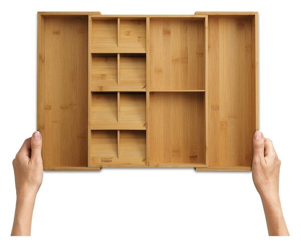 Regulowany bambusowy organizer na sztućce do szuflady w naturalnym kolorze 32 x 40 cm DrawerStore Bamboo – Joseph Joseph