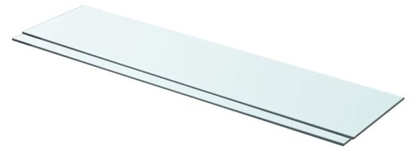 Półki, 2 szt., panel z bezbarwnego szkła, 90 x 20 cm