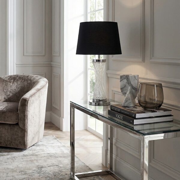 LAMPA NOCNA GLAMOUR CZARNO-CHROMOWANA VILLANOVA