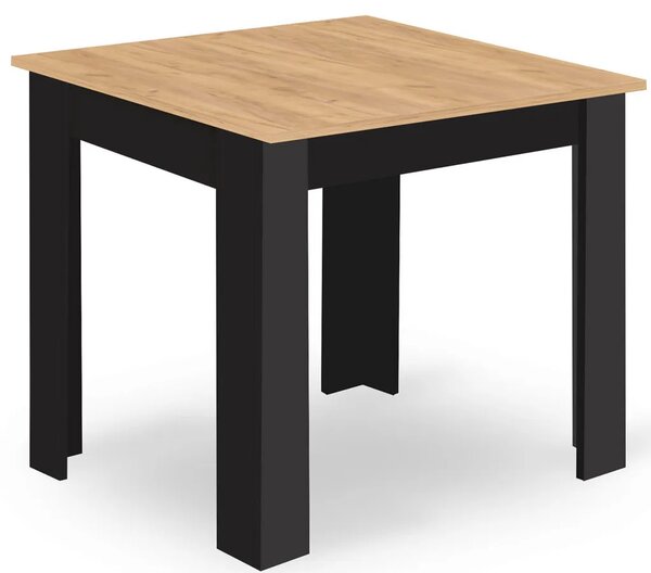 Stół kwadratowy 80x80 dąb artisan czarny + K3-N61