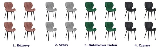 Komplet 4 krzeseł do kuchni butelkowa zieleń W6-R51