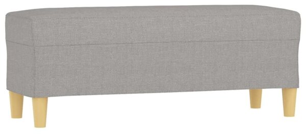 Ławka, jasnoszara, 100x35x41 cm, tapicerowana tkaniną