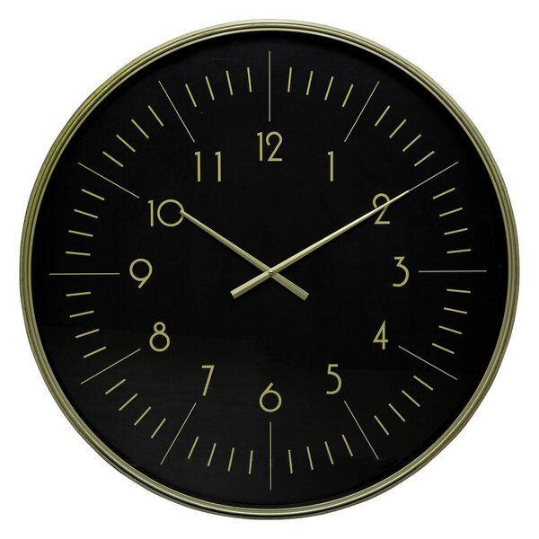 Zegar ścienny czarny złote wskazówki, ALFIE, duży, Ø 75 cm