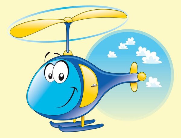Obraz helikopter w chmurach