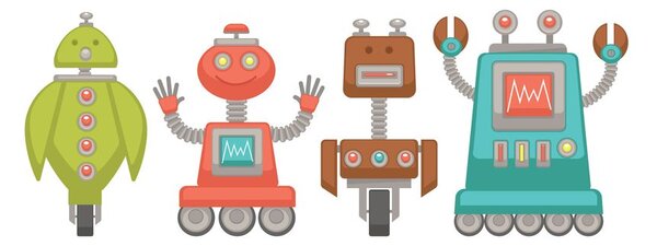 Obraz rodzinka robotów
