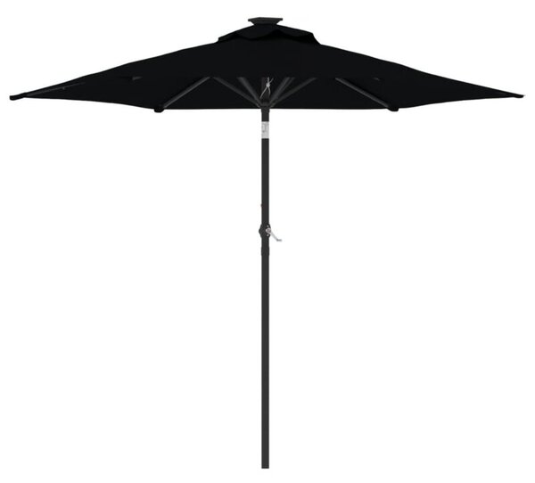 Parasol ogrodowy na stalowym słupku, czarny, 225x225x212 cm