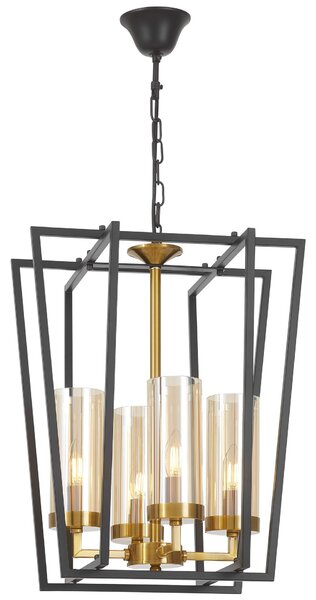 NOWOCZESNA LAMPA WISZĄCA CZARNO-ZŁOTA ARES W4