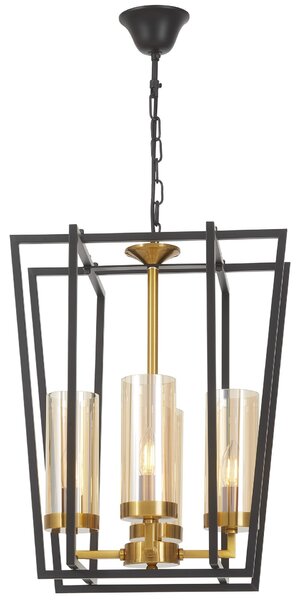 NOWOCZESNA LAMPA WISZĄCA CZARNO-ZŁOTA ARES W4