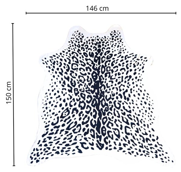 Ręcznik kąpielowy LEOPARD, czarno-biały