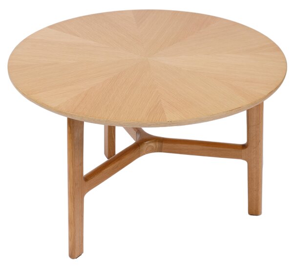 BELLUNO Jesion Naturalny - DREWNIANY STOLIK KAWOWY Ø65 cm OKRĄGŁY MODERN CLASSIC