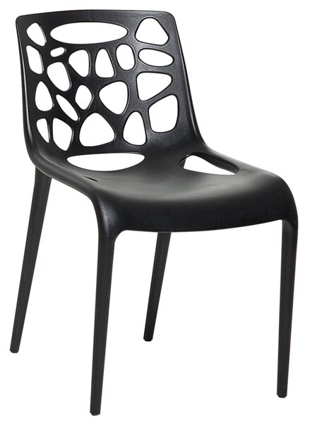 Nowoczesne krzesło do jadalni ogrodowe tworzywo sztuczne czarne Morgan Beliani