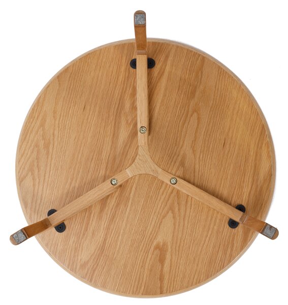 BELLUNO Jesion Naturalny - DREWNIANY STOLIK KAWOWY Ø65 cm OKRĄGŁY MODERN CLASSIC