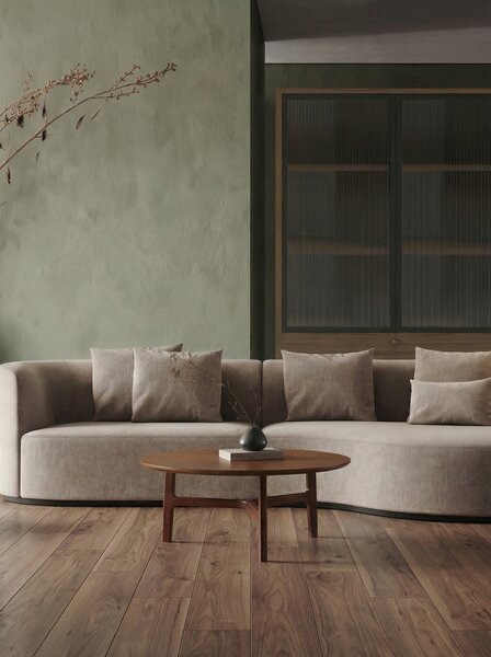 BELLUNO Orzech Naturalny (Ciemny Brąz) - DREWNIANY STOLIK KAWOWY Ø65 cm OKRĄGŁY MODERN CLASSIC