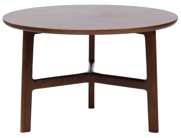 BELLUNO Orzech Naturalny (Ciemny Brąz) - DREWNIANY STOLIK KAWOWY Ø65 cm OKRĄGŁY MODERN CLASSIC