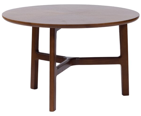 BELLUNO Orzech Naturalny (Ciemny Brąz) - DREWNIANY STOLIK KAWOWY Ø65 cm OKRĄGŁY MODERN CLASSIC