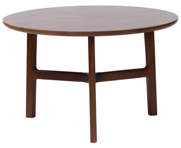 BELLUNO Orzech Naturalny (Ciemny Brąz) - DREWNIANY STOLIK KAWOWY Ø65 cm OKRĄGŁY MODERN CLASSIC
