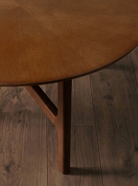 BELLUNO Orzech Naturalny (Ciemny Brąz) - DREWNIANY STOLIK KAWOWY Ø65 cm OKRĄGŁY MODERN CLASSIC
