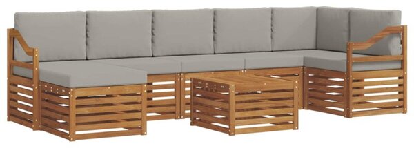 Zestaw mebli ogrodowych z litego drewna akacjowego w stylu minimalistycznym