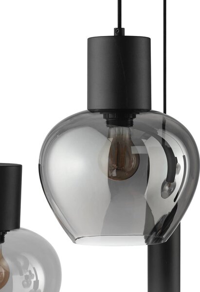 Brilliant Lampa wisząca Ligari, aluminiowy / szary / cynkowy, salon / jadalnia, szkło